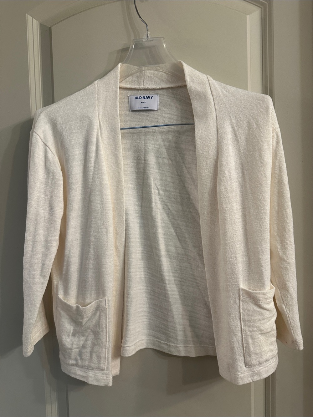 Old Navy Ivory Open-Front Pocket Cardigan - Girls 6/7